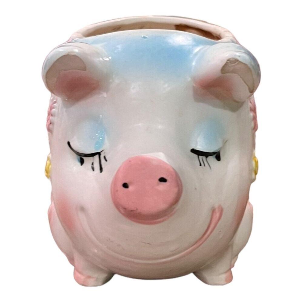 Vintage Kitschy Japan Anthropomorphic MCM Mama Pig & Piglets Napco Planter - Picture 2 of 9